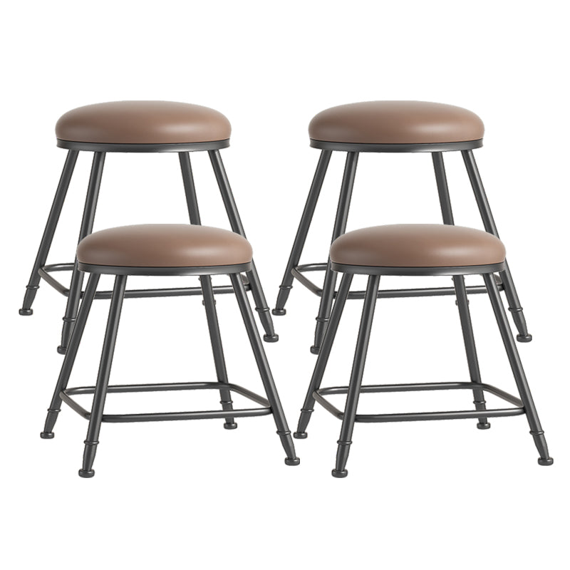 Scandinavian Backless Footrest Barstool Matte Finish Upholstered Home Stool