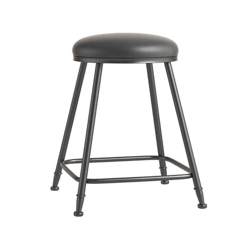 Scandinavian Backless Footrest Barstool Matte Finish Upholstered Home Stool