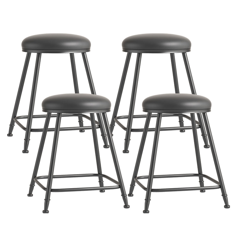 Scandinavian Backless Footrest Barstool Matte Finish Upholstered Home Stool