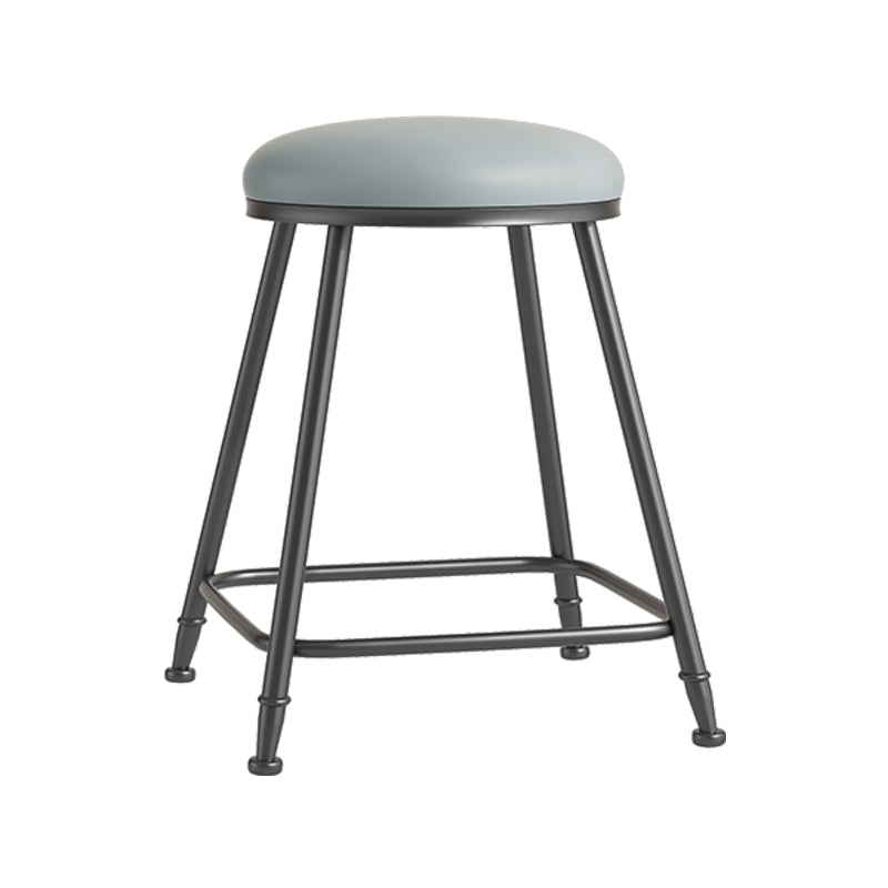 Scandinavian Backless Footrest Barstool Matte Finish Upholstered Home Stool