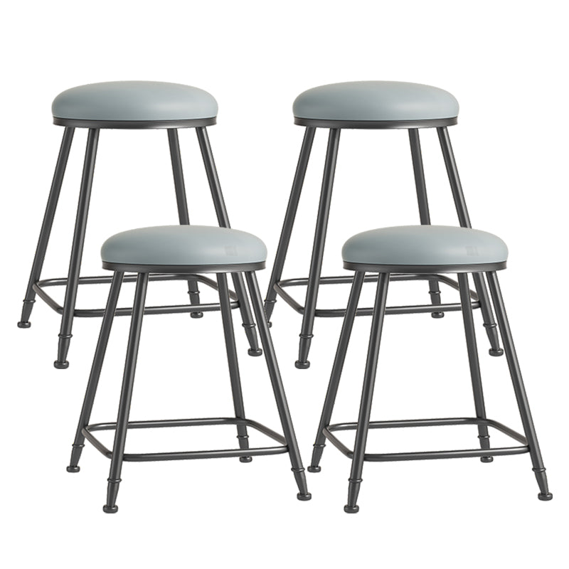 Scandinavian Backless Footrest Barstool Matte Finish Upholstered Home Stool