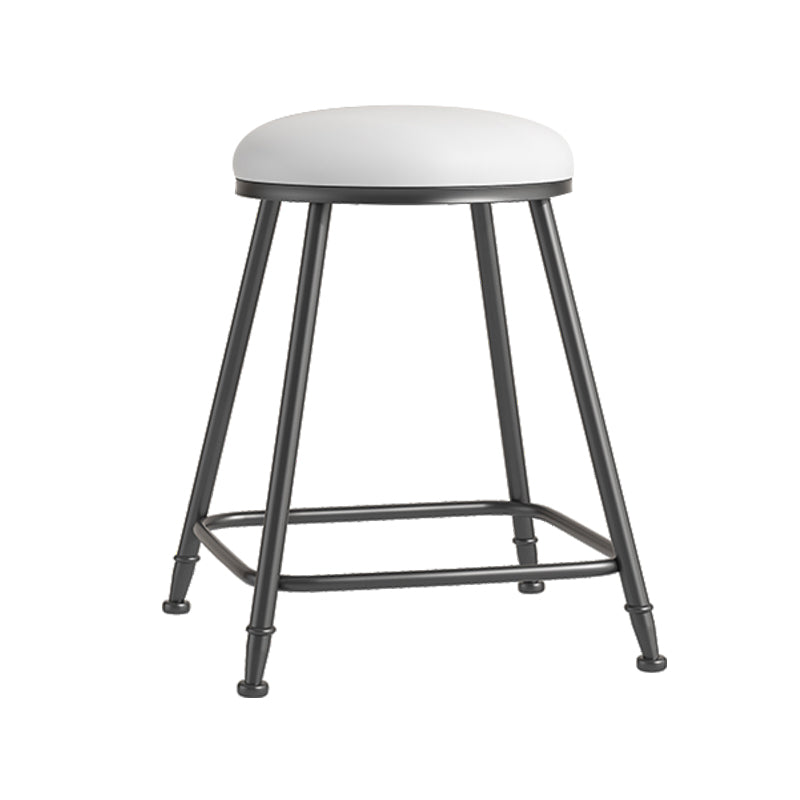 Scandinavian Backless Footrest Barstool Matte Finish Upholstered Home Stool