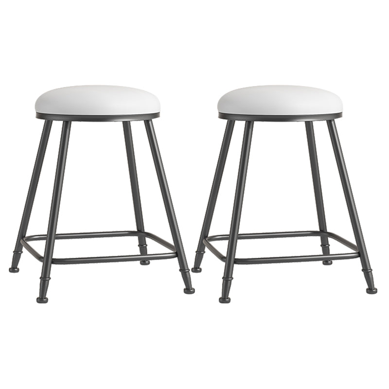 Scandinavian Backless Footrest Barstool Matte Finish Upholstered Home Stool
