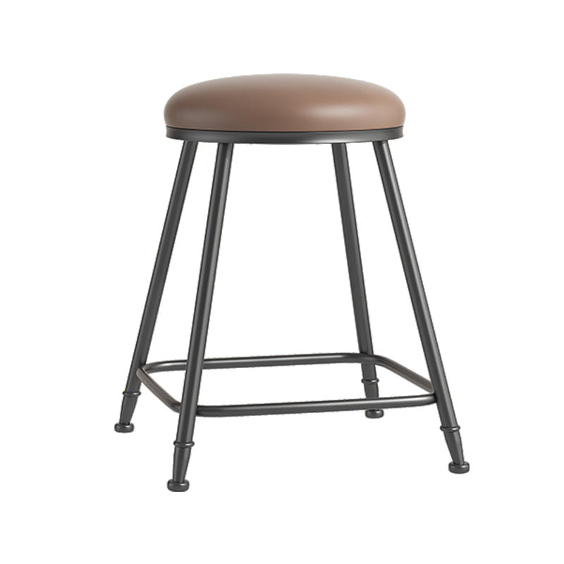 Scandinavian Backless Footrest Barstool Matte Finish Upholstered Home Stool