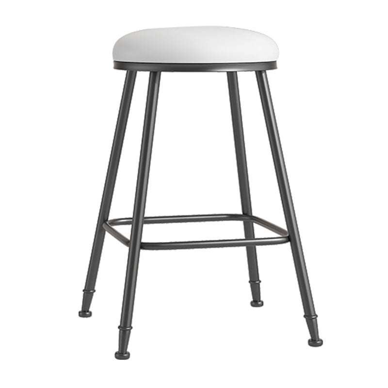 Scandinavian Backless Footrest Barstool Matte Finish Upholstered Home Stool