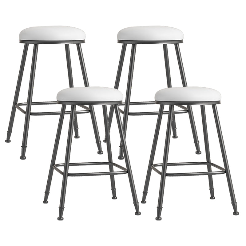 Scandinavian Backless Footrest Barstool Matte Finish Upholstered Home Stool
