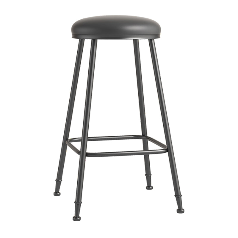 Scandinavian Backless Footrest Barstool Matte Finish Upholstered Home Stool