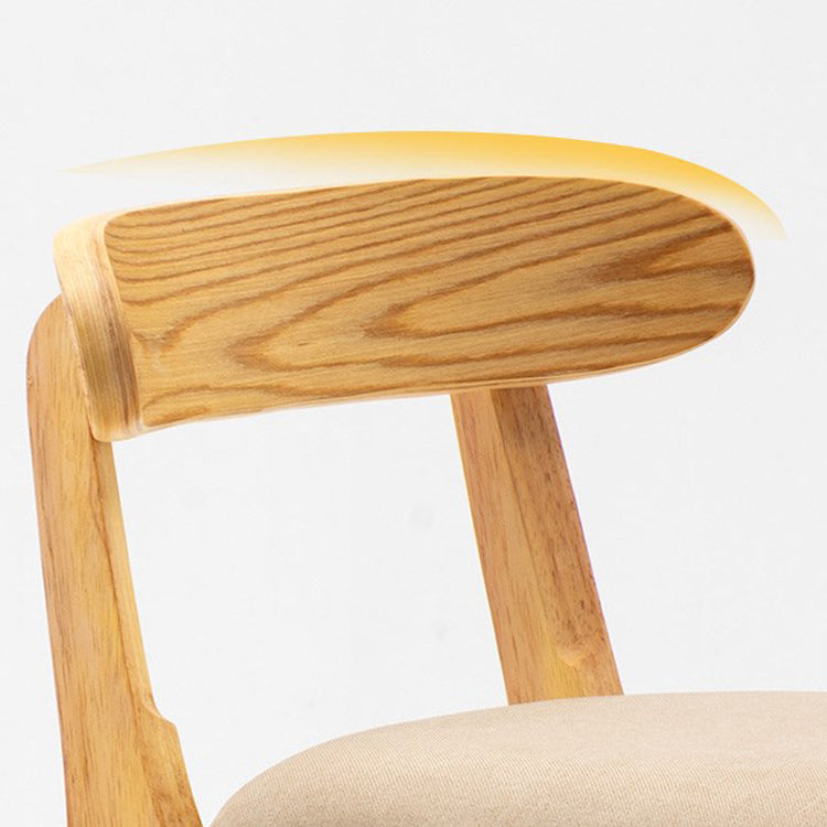 Scandinavian Milk Tea Shop Upholstered Stool Matte Finish Rubberwood Footrest Barstool