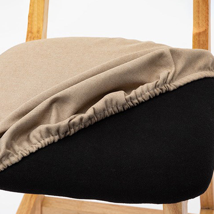 Scandinavian Milk Tea Shop Upholstered Stool Matte Finish Rubberwood Footrest Barstool