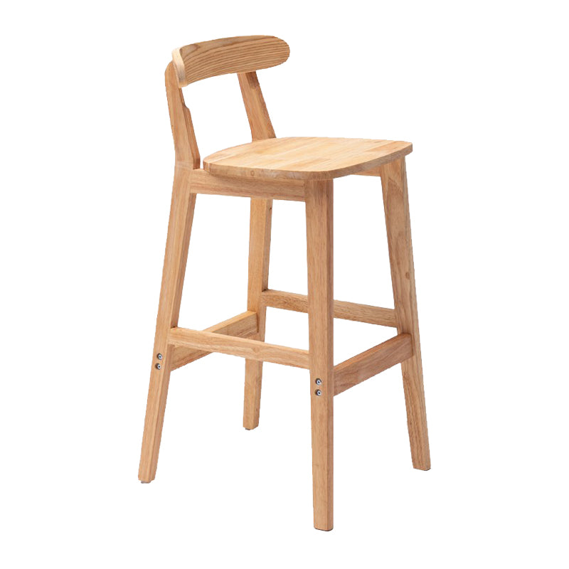 Scandinavian Milk Tea Shop Upholstered Stool Matte Finish Rubberwood Footrest Barstool