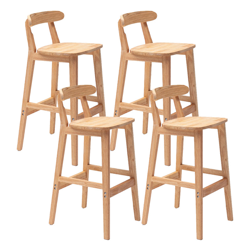 Scandinavian Milk Tea Shop Upholstered Stool Matte Finish Rubberwood Footrest Barstool