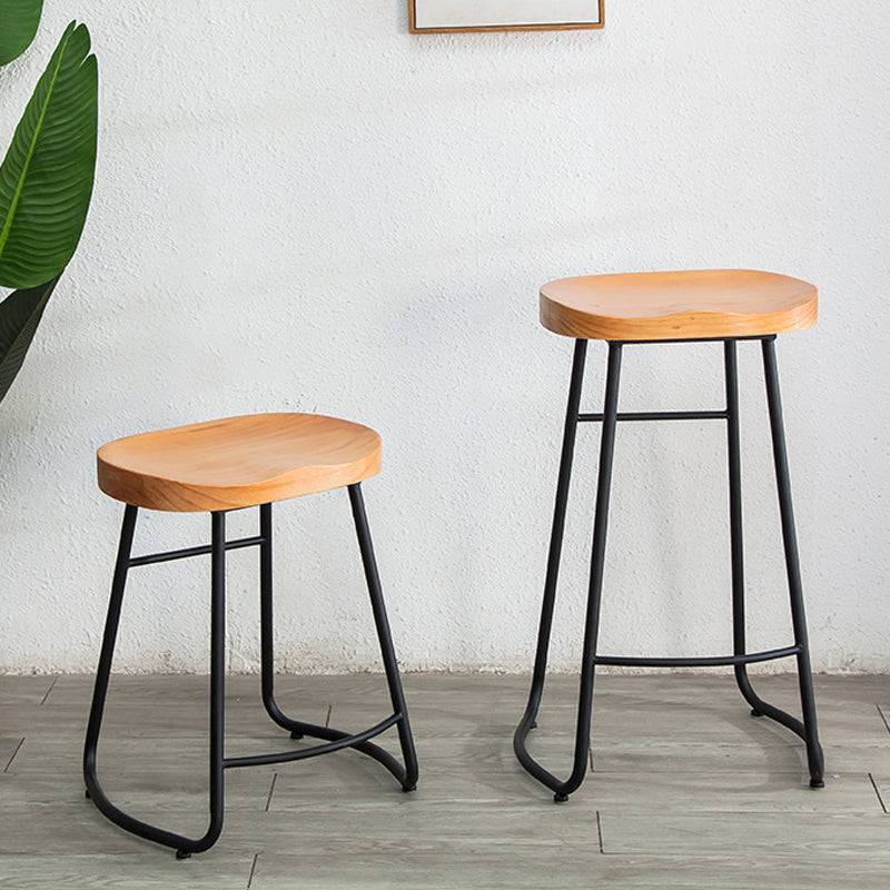 Modern Style Backless Bar-stool Saddle Seat Bar Stool with Metal Legs