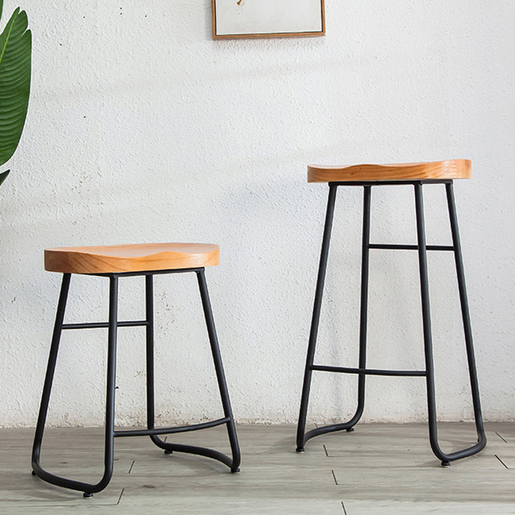 Modern Style Backless Bar-stool Saddle Seat Bar Stool with Metal Legs