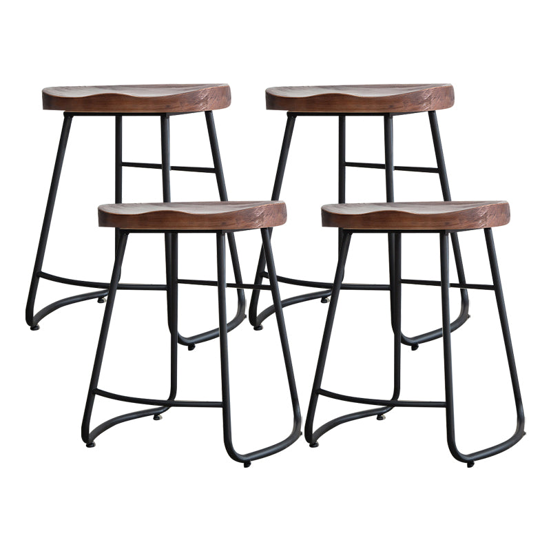 Modern Style Backless Bar-stool Saddle Seat Bar Stool with Metal Legs