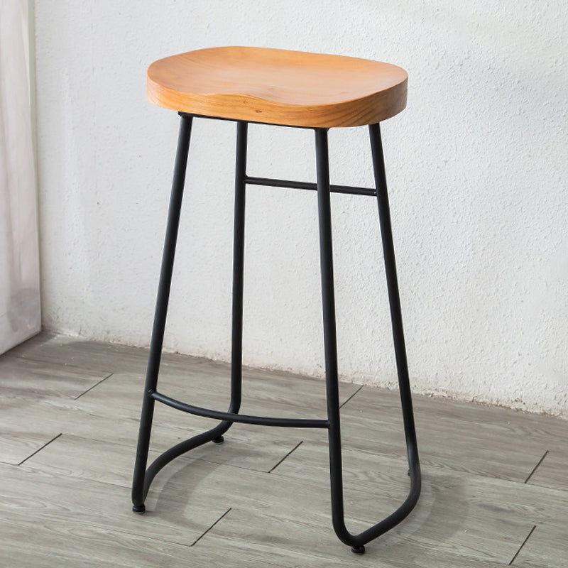 Modern Style Backless Bar-stool Saddle Seat Bar Stool with Metal Legs