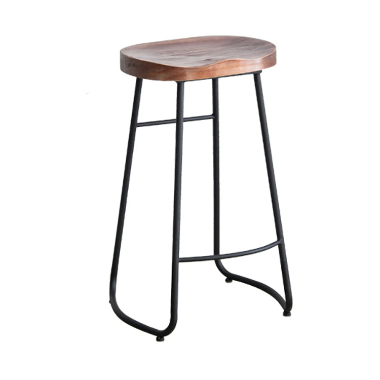 Modern Style Backless Bar-stool Saddle Seat Bar Stool with Metal Legs