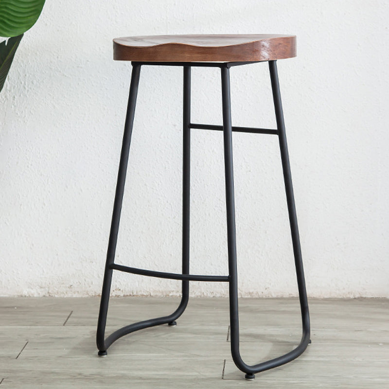 Modern Style Backless Bar-stool Saddle Seat Bar Stool with Metal Legs