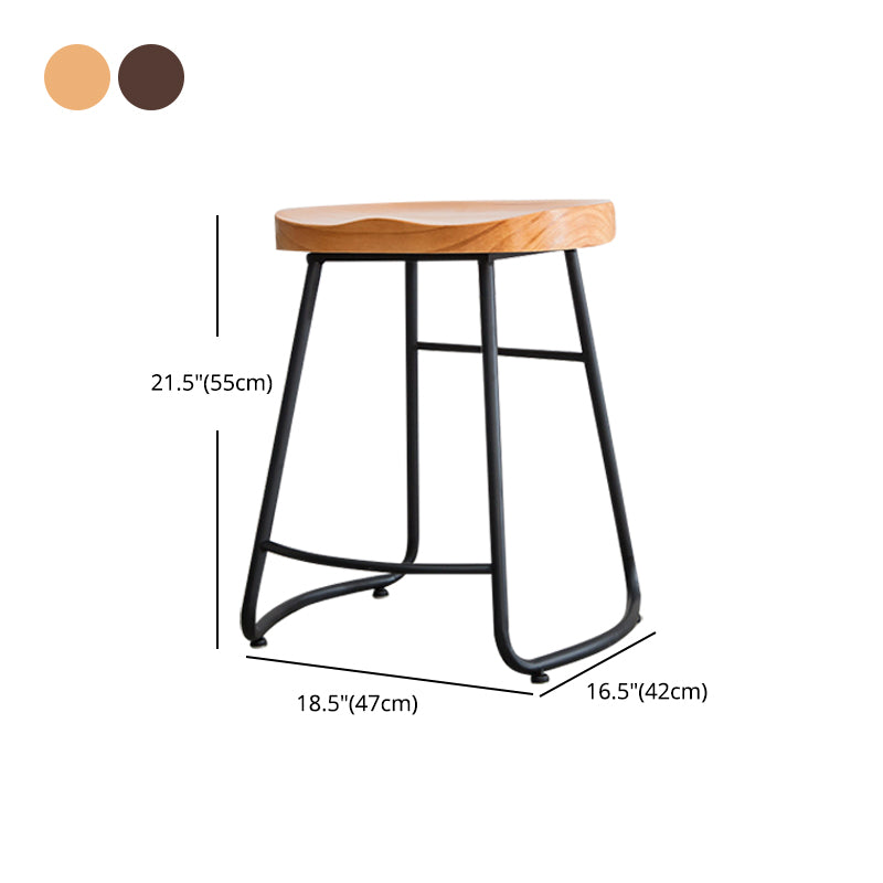 Modern Style Backless Bar-stool Saddle Seat Bar Stool with Metal Legs