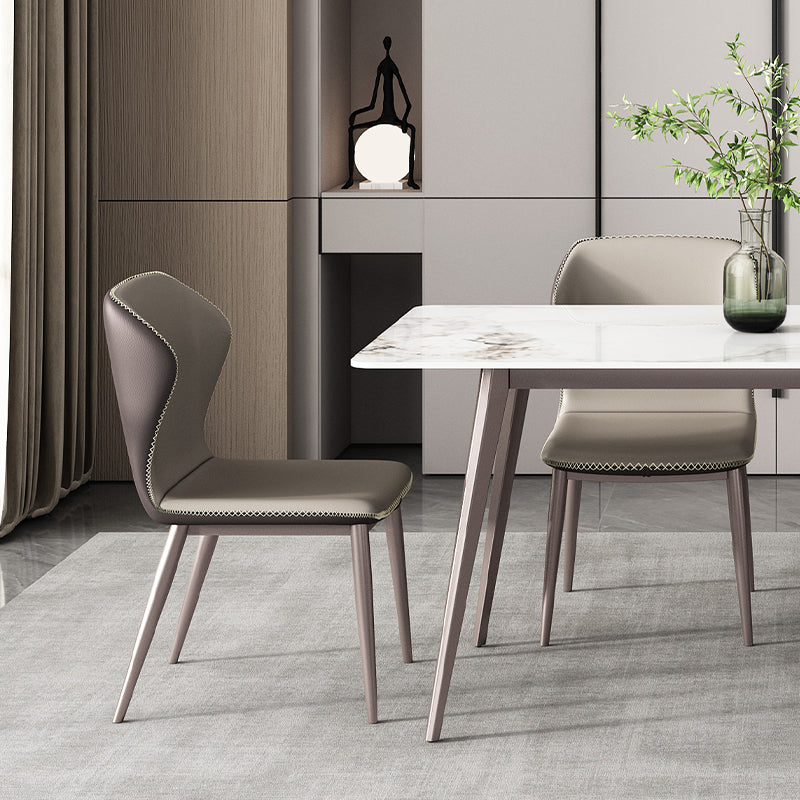 Modern 1/3/4/5/7 Pieces Dinette Set with White Sintered Stone Rectangle Dining Table Set