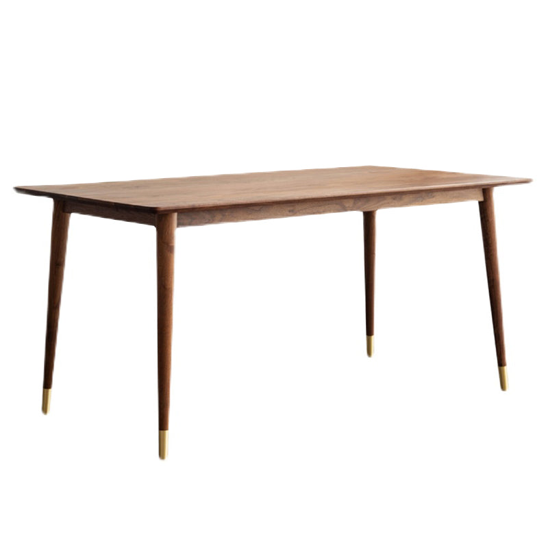 Luxury Pine Wood Table for Restaurant Rectangle Dining Table in Brown with 4 Legs