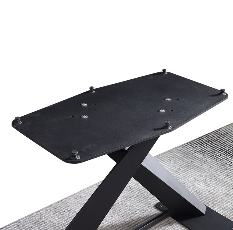 Industrial Black Table for Restaurant Rectangle Dining Table with Pedestal Base