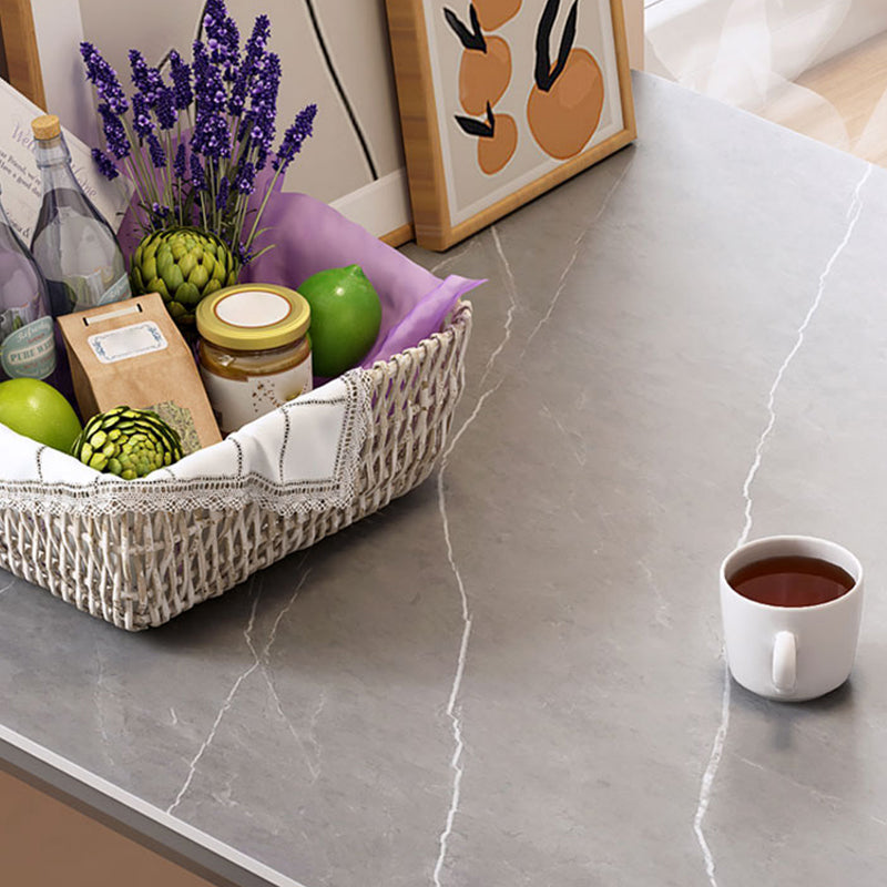 Sintered Stone Grey Dining Table Industrial 4 Legs Table for Dining Room