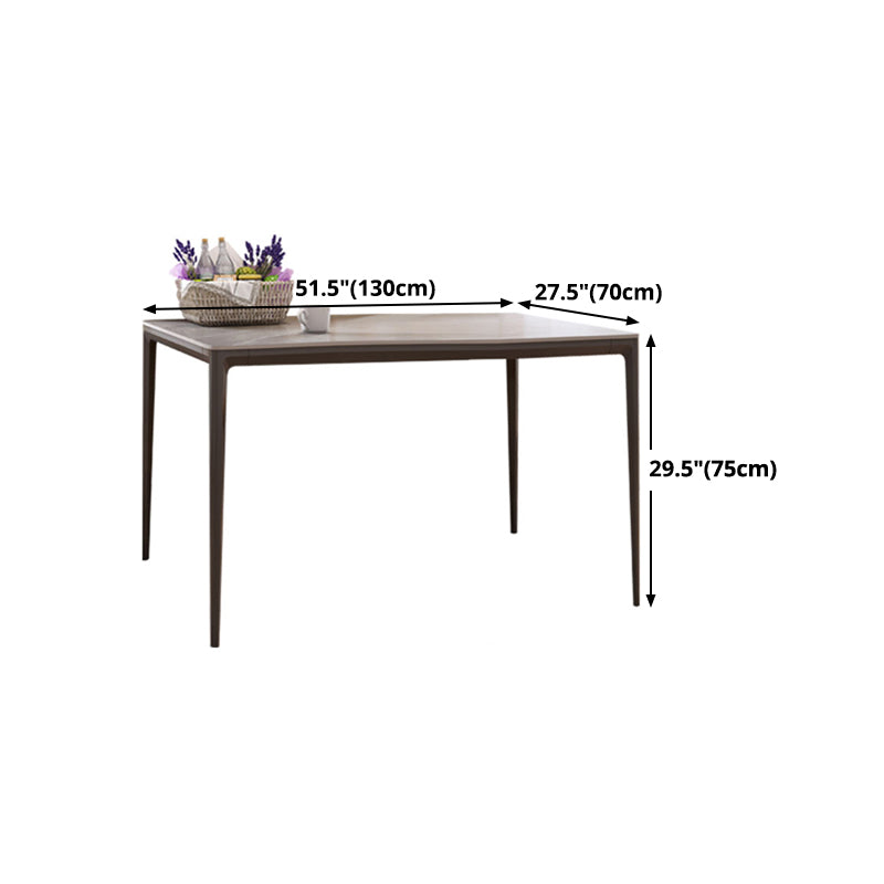 Sintered Stone Grey Dining Table Industrial 4 Legs Table for Dining Room