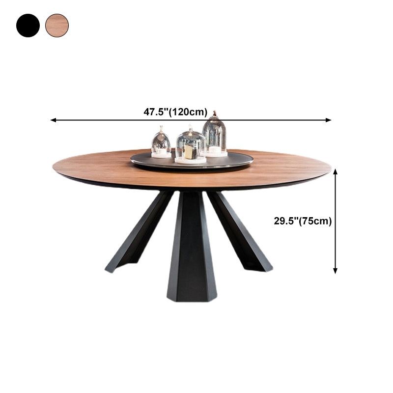 Pine Round Dining Table Black Frame Modern Dining Convertible Dining Table