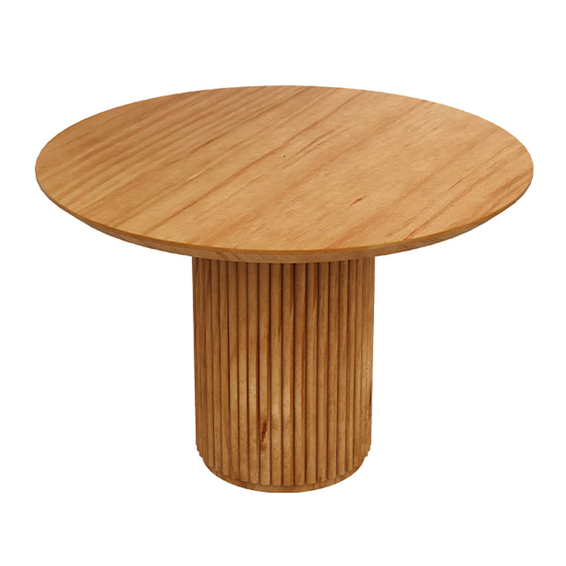 Modern Pedestal Casual Dining Table Round Solid Wood Dinner Table Kitchen Home