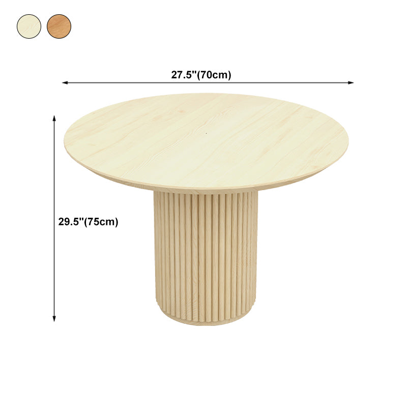 Modern Pedestal Casual Dining Table Round Solid Wood Dinner Table Kitchen Home