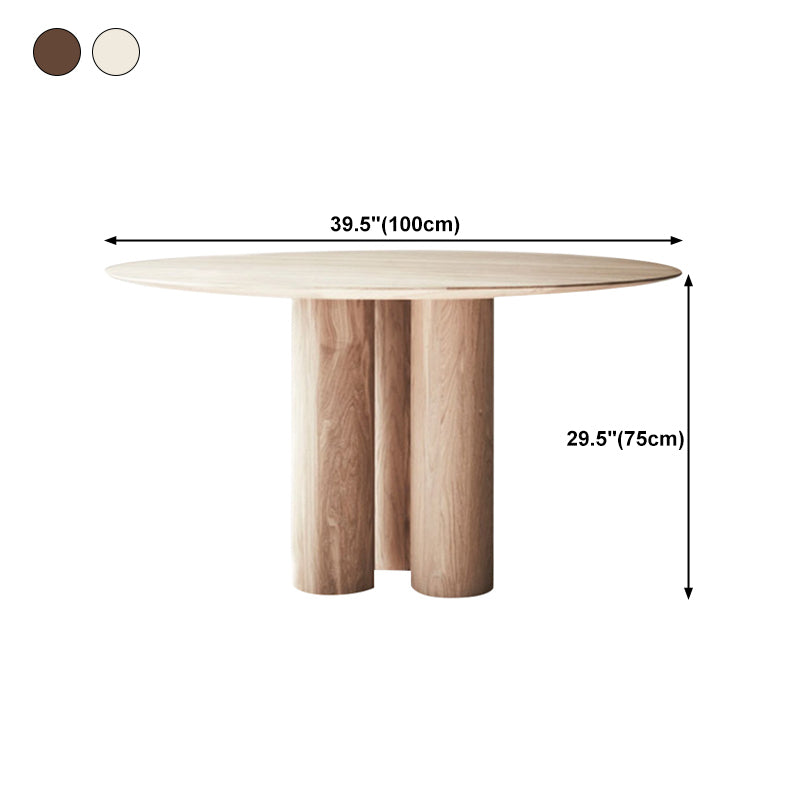 Solid Wood Top Dining Table Contemporary Round Dining Table with 3 Legs