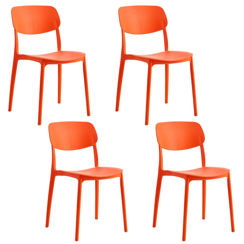 Contemporary Style Stackable Chair Dining Open Back Armless Chair with Plastic Legs