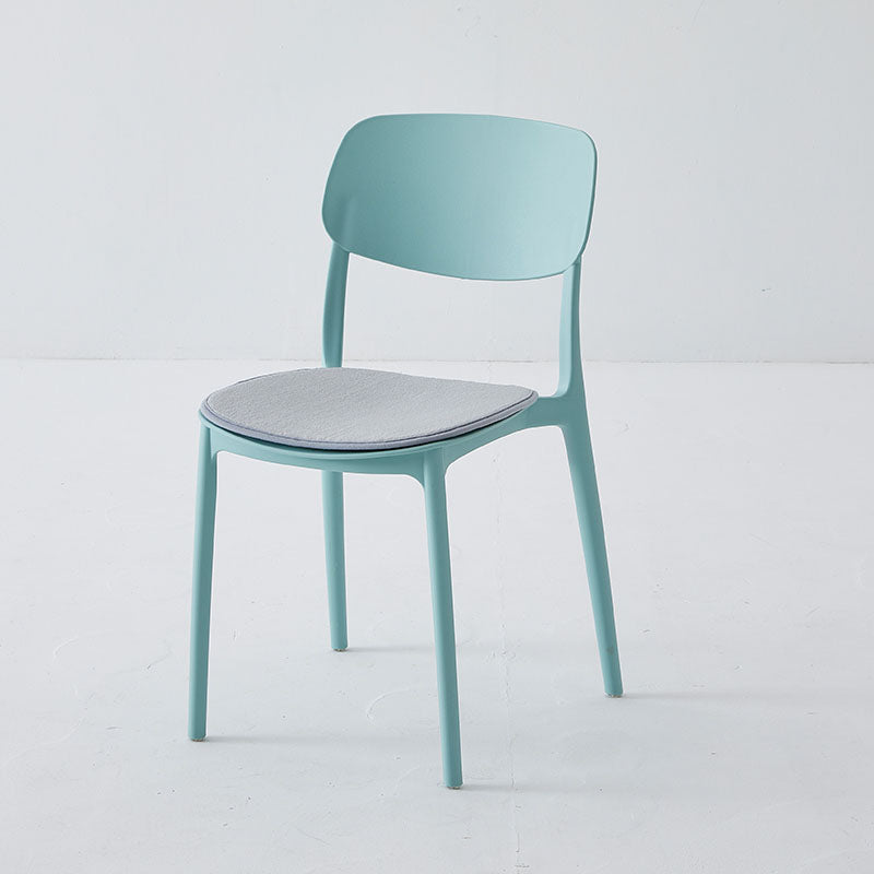 Contemporary Style Stackable Chair Dining Open Back Armless Chair with Plastic Legs