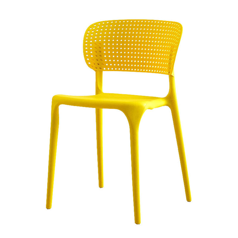 Contemporary Style Stackable Chair Dining Open Back Armless Chairs with Plastic Legs