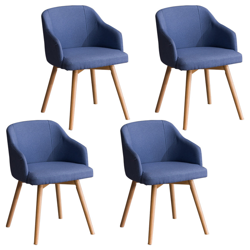 Scandinavian Upholstered Home Arm Chair Solid Back Matte Finish Dining Chair