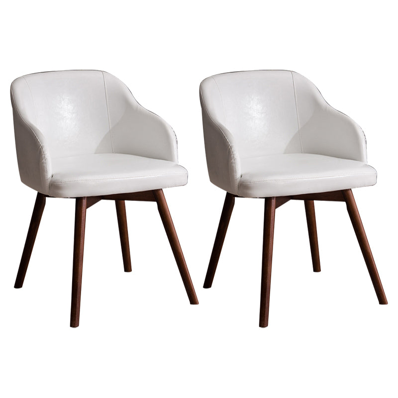 Scandinavian Upholstered Home Arm Chair Solid Back Matte Finish Dining Chair