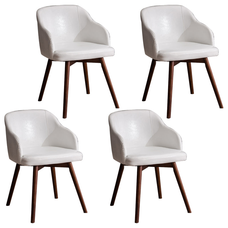 Scandinavian Upholstered Home Arm Chair Solid Back Matte Finish Dining Chair