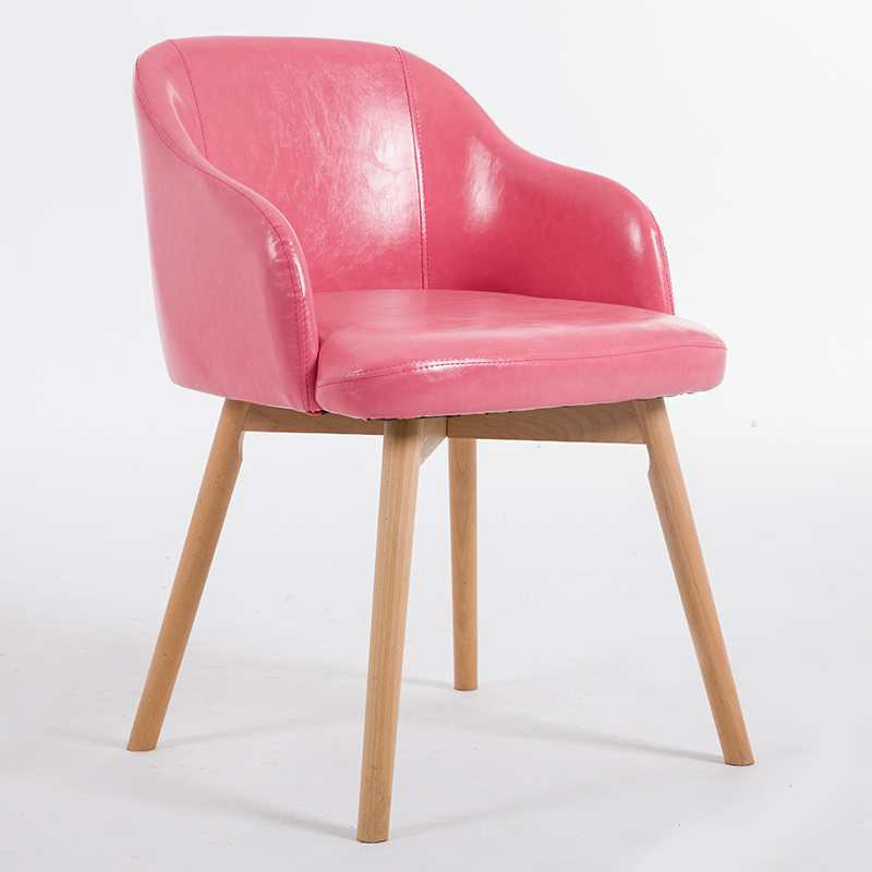 Scandinavian Upholstered Home Arm Chair Solid Back Matte Finish Dining Chair