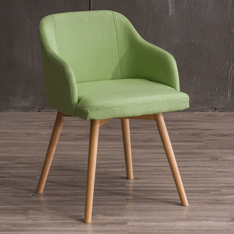 Scandinavian Upholstered Home Arm Chair Solid Back Matte Finish Dining Chair