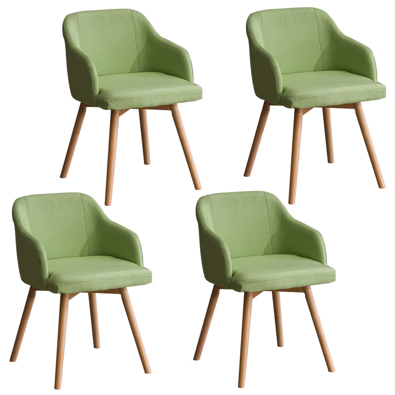 Scandinavian Upholstered Home Arm Chair Solid Back Matte Finish Dining Chair