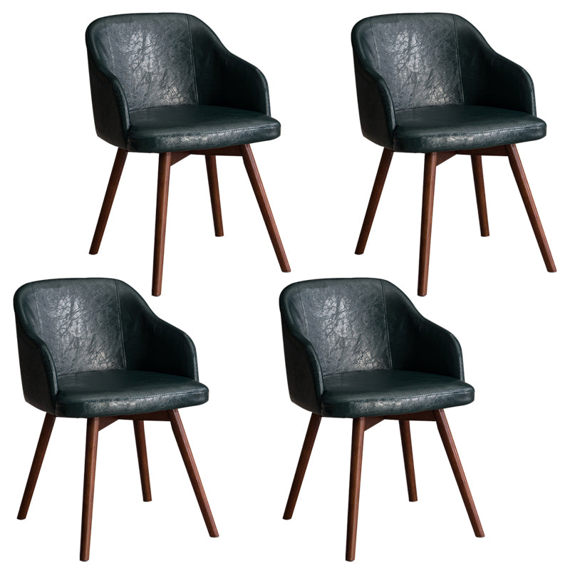 Scandinavian Upholstered Home Arm Chair Solid Back Matte Finish Dining Chair