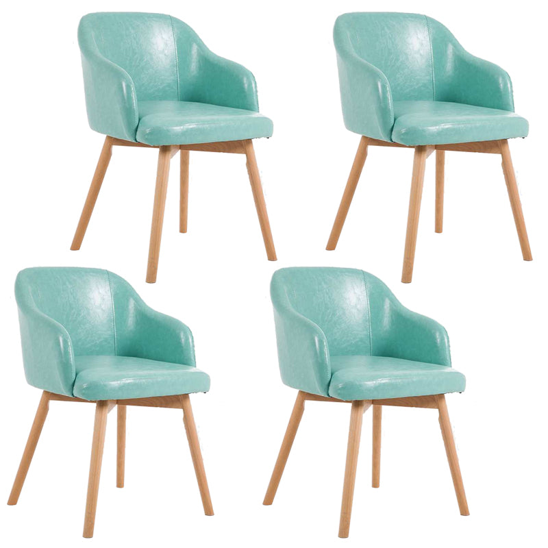 Scandinavian Upholstered Home Arm Chair Solid Back Matte Finish Dining Chair