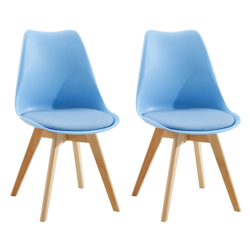 Contemporary Kitchen Chair Dining Armless Chairs with Wooden Legs