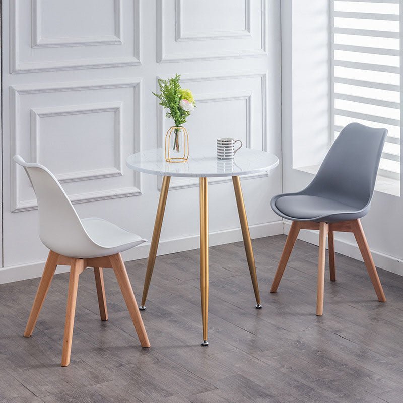 Contemporary Kitchen Chair Dining Armless Chairs with Wooden Legs