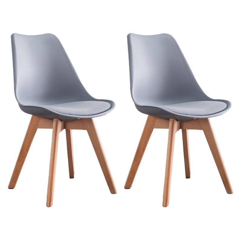 Contemporary Kitchen Chair Dining Armless Chairs with Wooden Legs