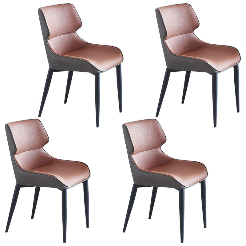 Contemporary Dining Wingback Side Chair Arm Chair with Metal Legs for Kitchen