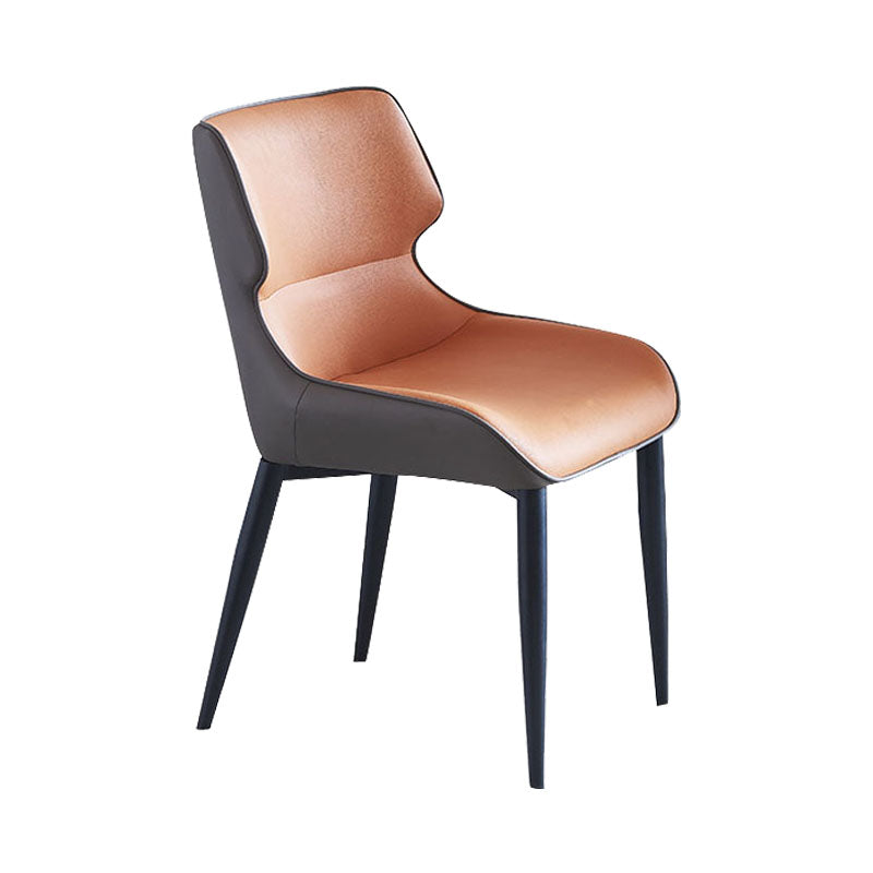 Contemporary Dining Wingback Side Chair Arm Chair with Metal Legs for Kitchen