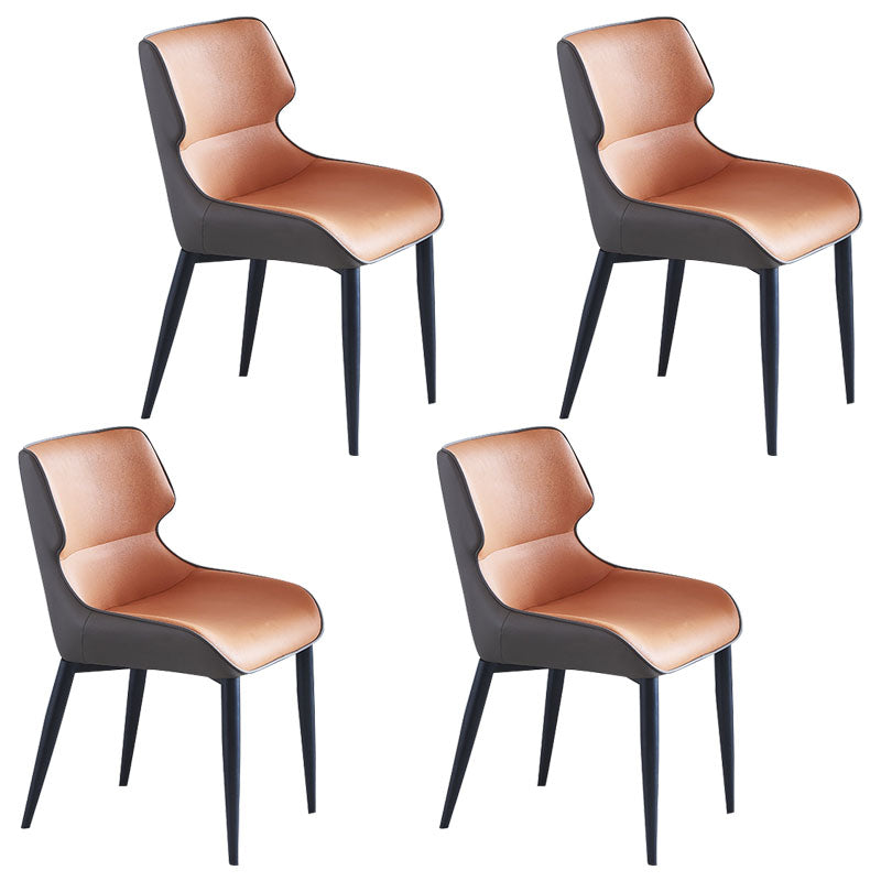 Contemporary Dining Wingback Side Chair Arm Chair with Metal Legs for Kitchen