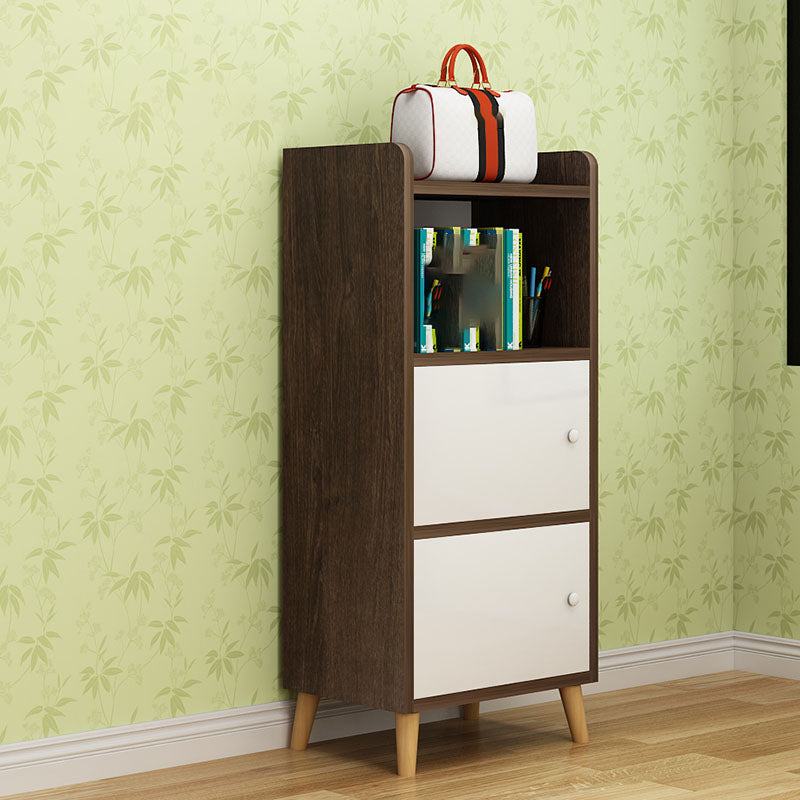 Contemporary Standard Bookcase Manufactured Wood Shelf with Doors for Home Office