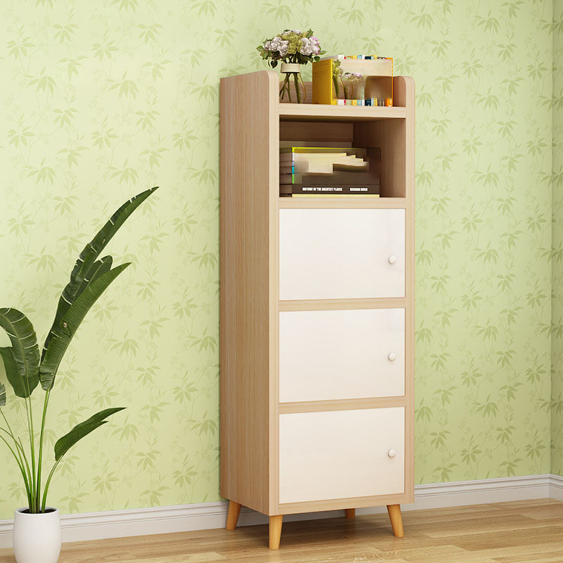 Contemporary Standard Bookcase Manufactured Wood Shelf with Doors for Home Office